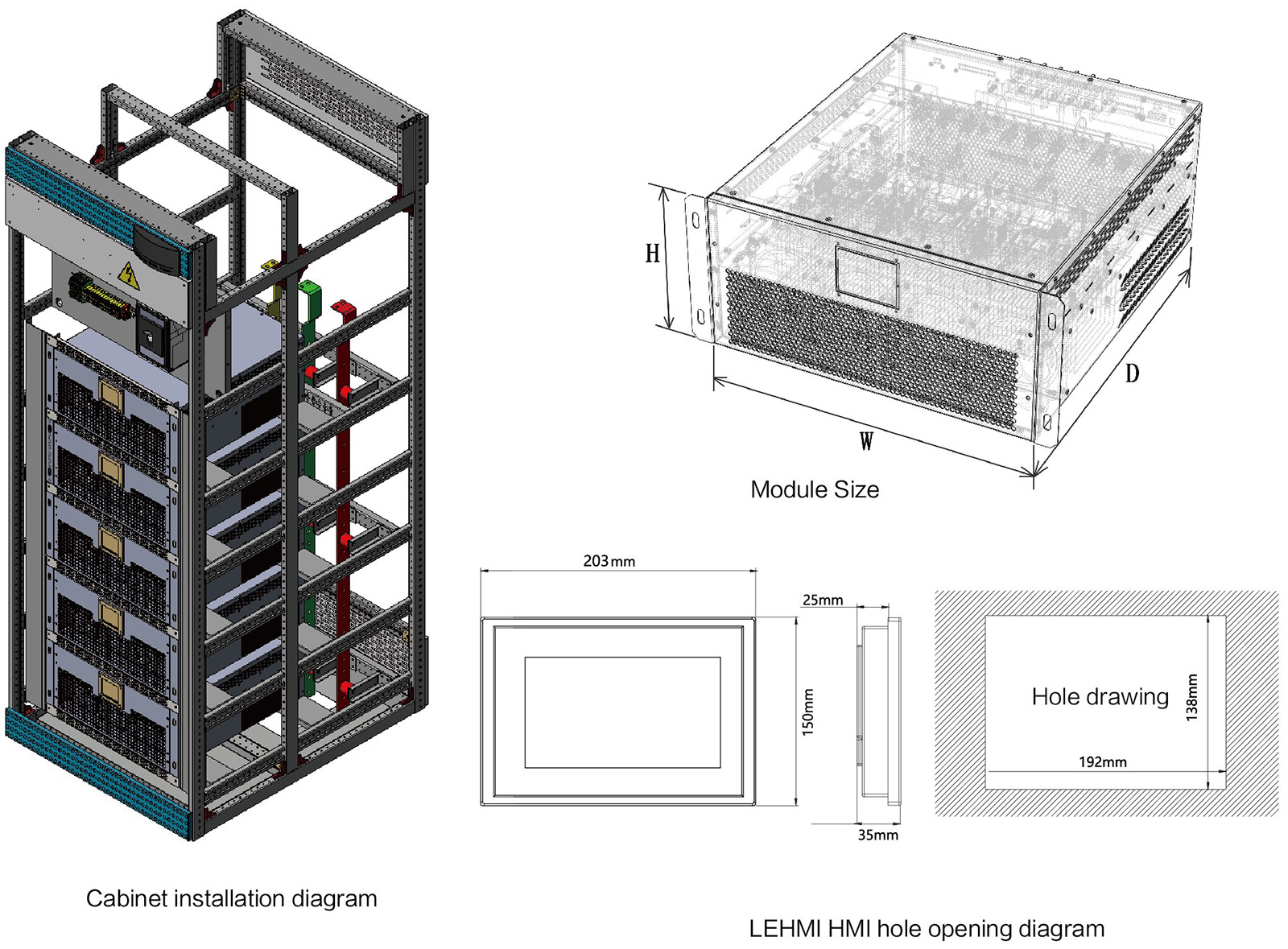 Installation dimensions