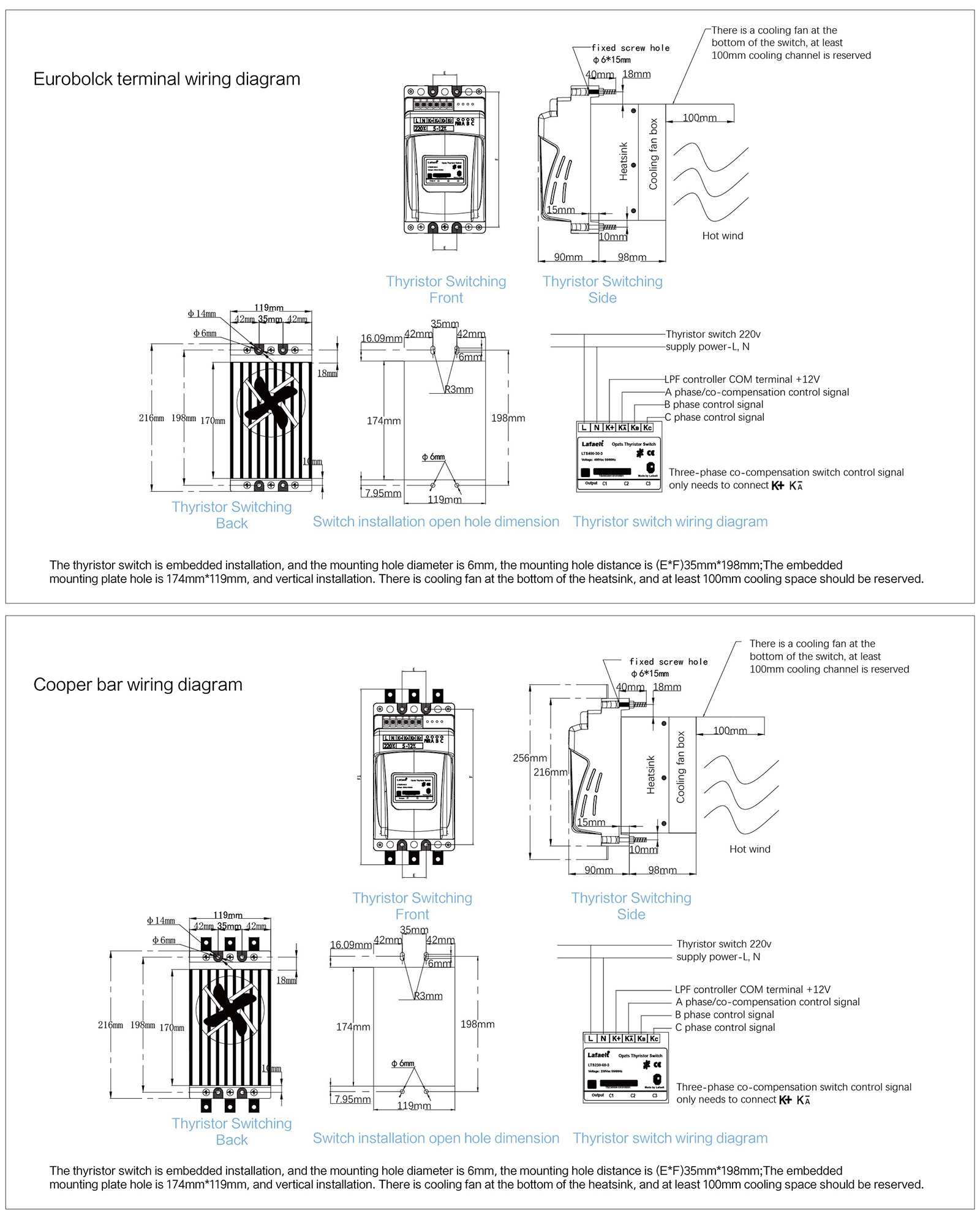 Opzts Thyristor Regulating Switch Size Diagram