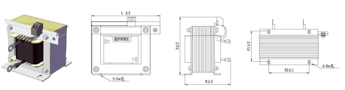 The outline drawing of single-phase tuning reactor